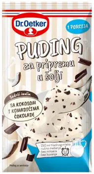 Dr. Oetker Puding za pripremu u šolji sa kokosom i komadićima čokolade