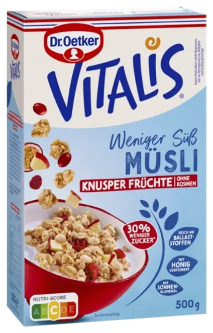 Dr. Oetker Vitalis hrskavo voće sa 30% manje šećera