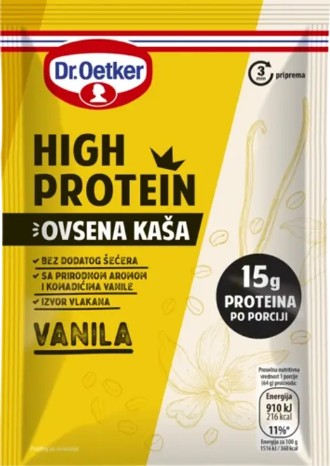 Dr. Oetker High protein ovsena kaša vanila